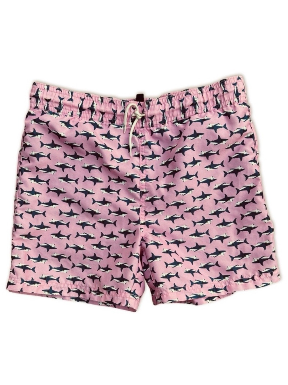 Janie and Jack Pink Shark Pattern Swim Shorts